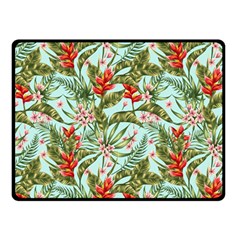 Tropical Flowers Double Sided Fleece Blanket (small)  by goljakoff