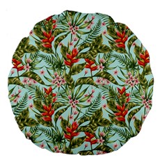 Tropical Flowers Large 18  Premium Flano Round Cushions by goljakoff