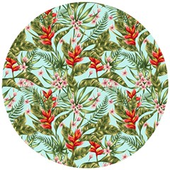 Tropical Flowers Wooden Puzzle Round by goljakoff