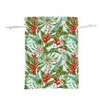 Tropical flowers Lightweight Drawstring Pouch (L) Front