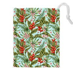 Tropical Flowers Drawstring Pouch (5xl) by goljakoff