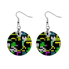 Drawn Squares                                                     1  Button Earrings by LalyLauraFLM