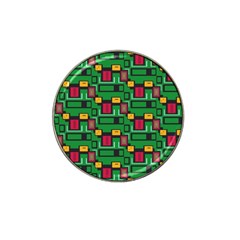 Rectangles On A Green Background                                                        Hat Clip Ball Marker by LalyLauraFLM