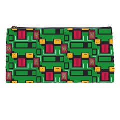 Rectangles On A Green Background                                                       Pencil Case by LalyLauraFLM