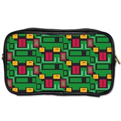 Rectangles On A Green Background                                                        Toiletries Bag (two Sides) by LalyLauraFLM