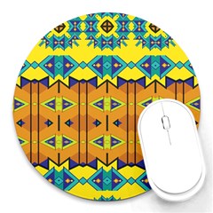 Tribal Pattern                                                          Round Mousepad by LalyLauraFLM