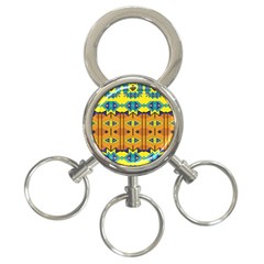 Tribal Pattern                                                          3-ring Key Chain by LalyLauraFLM