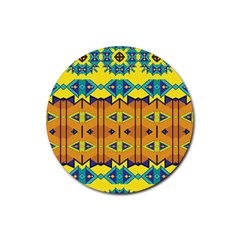 Tribal Pattern                                                          Rubber Round Coaster (4 Pack) by LalyLauraFLM