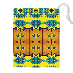 Tribal Pattern                                                      Drawstring Pouch (5xl) by LalyLauraFLM