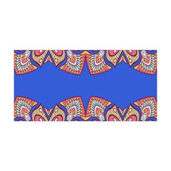 Yellow Red Shapes On A Blue Background                                                          Yoga Headband by LalyLauraFLM