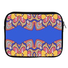 Yellow Red Shapes On A Blue Background                                                         Apple Ipad 2/3/4 Protective Soft Case by LalyLauraFLM