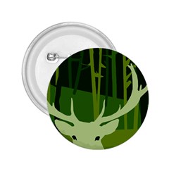 Forest Deer Tree Green Nature 2.25  Buttons