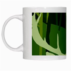 Forest Deer Tree Green Nature White Mugs by HermanTelo