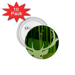 Forest Deer Tree Green Nature 1.75  Buttons (10 pack)