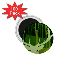 Forest Deer Tree Green Nature 1.75  Magnets (100 pack) 