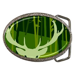 Forest Deer Tree Green Nature Belt Buckles