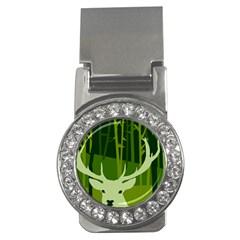 Forest Deer Tree Green Nature Money Clips (CZ) 