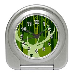 Forest Deer Tree Green Nature Travel Alarm Clock