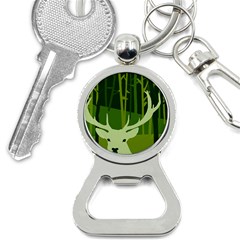 Forest Deer Tree Green Nature Bottle Opener Key Chain