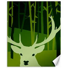 Forest Deer Tree Green Nature Canvas 16  X 20 