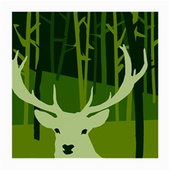 Forest Deer Tree Green Nature Medium Glasses Cloth