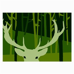 Forest Deer Tree Green Nature Large Glasses Cloth (2 Sides)