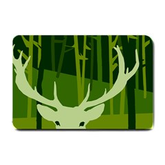 Forest Deer Tree Green Nature Small Doormat 