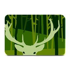 Forest Deer Tree Green Nature Plate Mats by HermanTelo