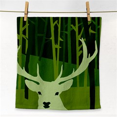 Forest Deer Tree Green Nature Face Towel