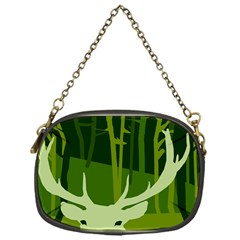 Forest Deer Tree Green Nature Chain Purse (one Side)