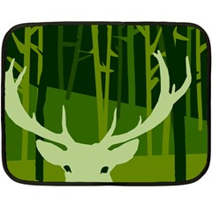 Forest Deer Tree Green Nature Fleece Blanket (mini)