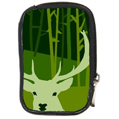 Forest Deer Tree Green Nature Compact Camera Leather Case