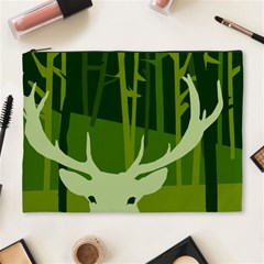 Forest Deer Tree Green Nature Cosmetic Bag (xl)