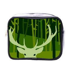 Forest Deer Tree Green Nature Mini Toiletries Bag (one Side)