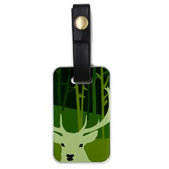 Forest Deer Tree Green Nature Luggage Tag (one Side)