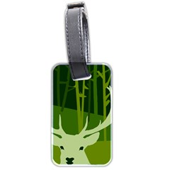 Forest Deer Tree Green Nature Luggage Tag (two Sides)