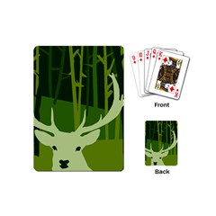 Forest Deer Tree Green Nature Playing Cards Single Design (mini)