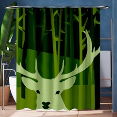 Forest Deer Tree Green Nature Shower Curtain 60  X 72  (medium)  by HermanTelo