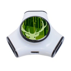 Forest Deer Tree Green Nature 3-port Usb Hub