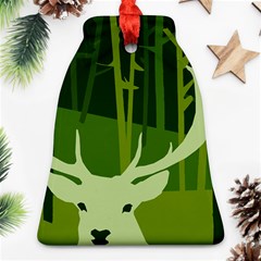 Forest Deer Tree Green Nature Ornament (bell) by HermanTelo