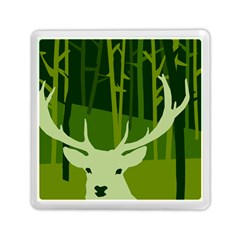 Forest Deer Tree Green Nature Memory Card Reader (square)