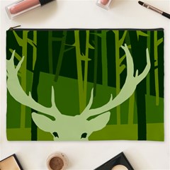 Forest Deer Tree Green Nature Cosmetic Bag (xxxl)