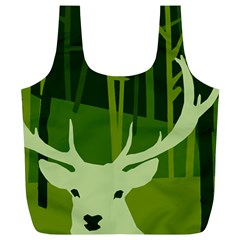 Forest Deer Tree Green Nature Full Print Recycle Bag (xl)