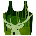 Forest Deer Tree Green Nature Full Print Recycle Bag (XL) Front