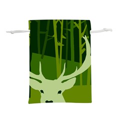 Forest Deer Tree Green Nature Lightweight Drawstring Pouch (M)