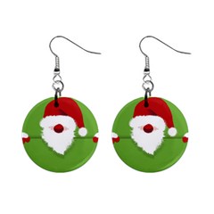 Santa Claus Hat Christmas Mini Button Earrings by Mariart