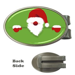 Santa Claus Hat Christmas Money Clips (oval)  by Mariart