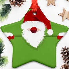 Santa Claus Hat Christmas Star Ornament (two Sides) by Mariart