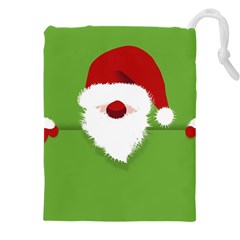 Santa Claus Hat Christmas Drawstring Pouch (4xl) by Mariart