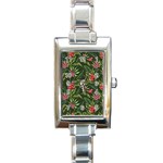 Tropical flowers Rectangle Italian Charm Watch Front